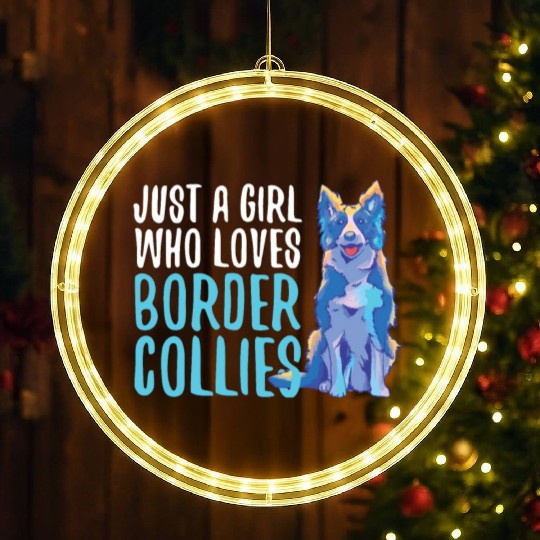 Unique Border Collie Design For Dog Enthusiasts LED Christmas Window Lights