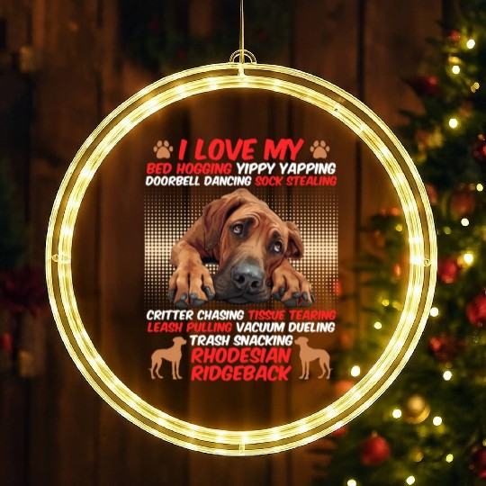 Ridgeback Owner I LOVE MY RHODESIAN RIDGEBACK LED Christmas Window Lights