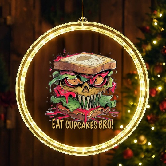 Eat Cupcakes Bro Streetfood - Sandwich Monster LED Christmas Window Lights