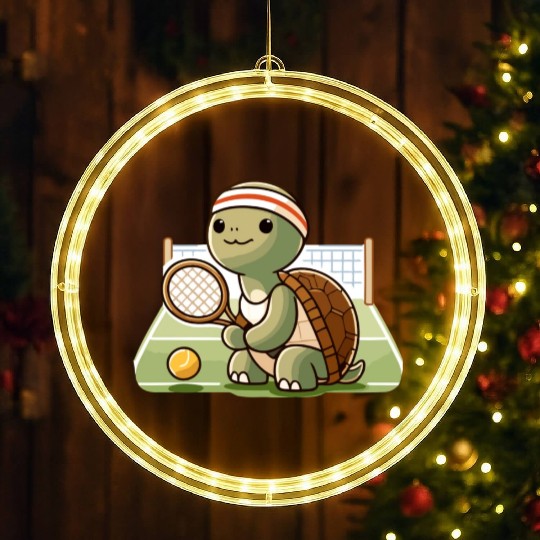 Game Set Match: Turtle Tennis Pro LED Christmas Window Lights