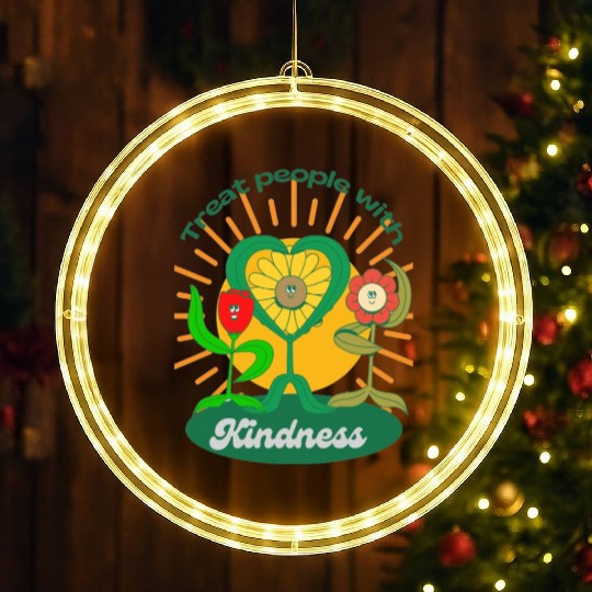Treat People With Kindness LED Christmas Window Lights