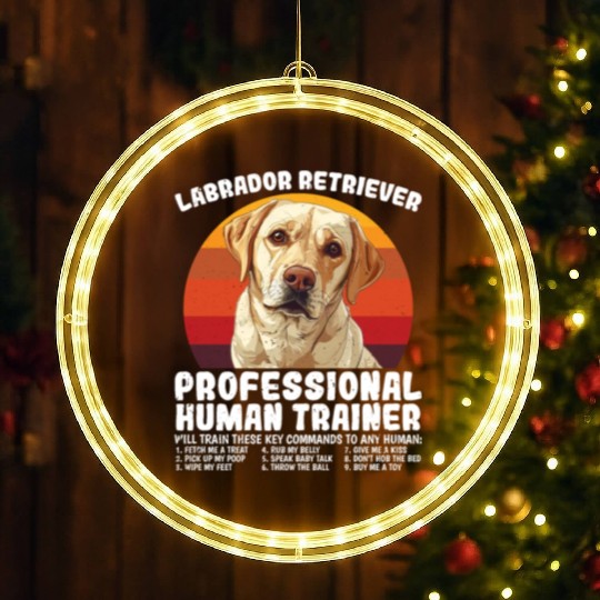 LABRADOR RETRIEVER PROFESSIONAL HUMAN TRAINER LED Christmas Window Lights