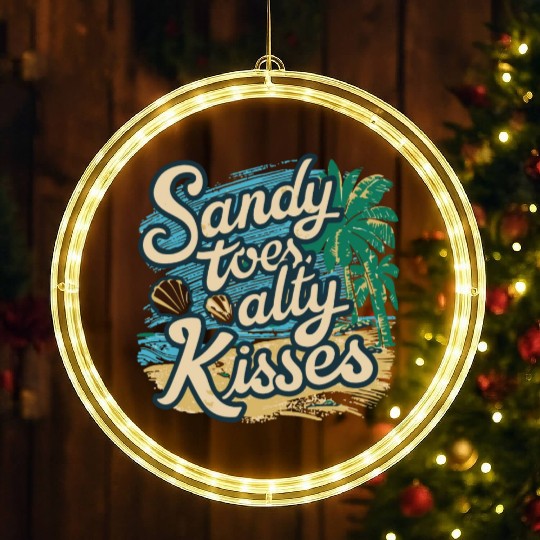 Summer Sandy Toes Salty Kisses Beach lover LED Christmas Window Lights