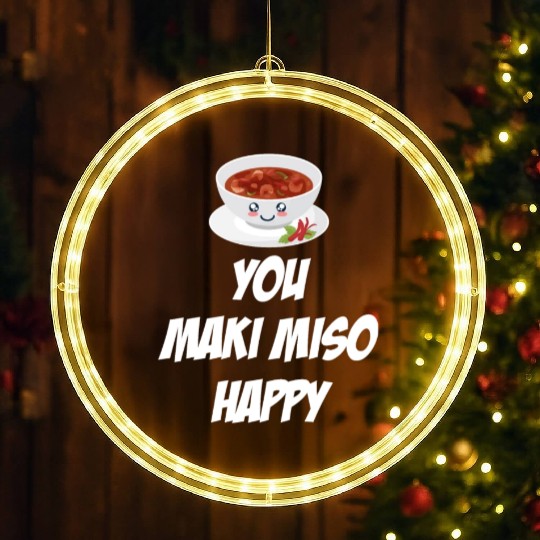 You Maki Miso Happy Asian Chinese Cuisine LED Christmas Window Lights