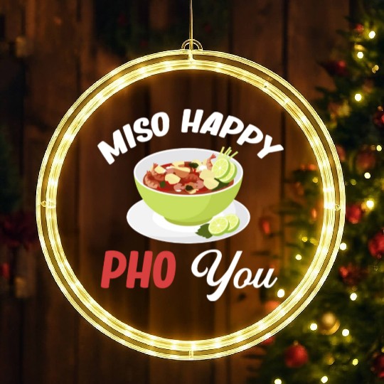 Miso Happy Pho You Asian Chinese Cuisine LED Christmas Window Lights