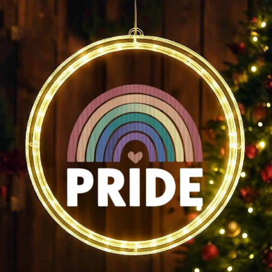 Lesbian Funny LGBT Gay Pride Rainbow LED Christmas Window Lights