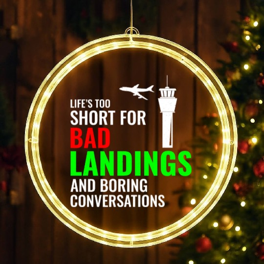 Air Traffic Controller ATC Aviation Humor Airplane LED Christmas Window Lights
