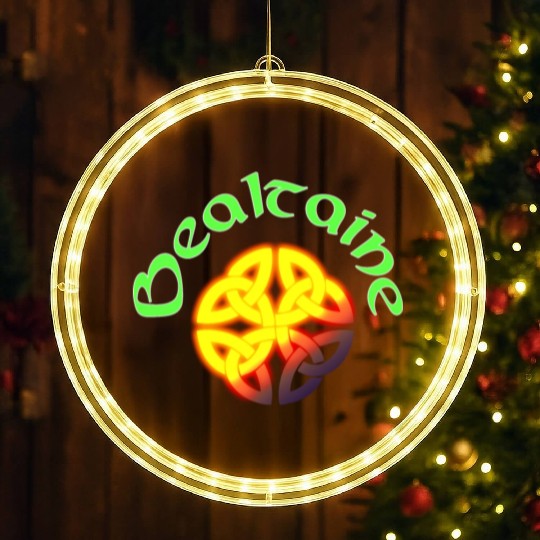 Bealtaine Irish Celtic Festival with Celtic Knot LED Christmas Window Lights