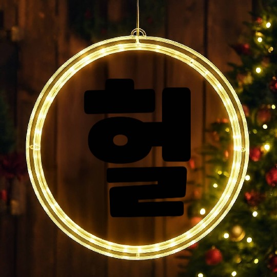 Korean OMG / WTF Heol 헐 Text Slang Hangul Language LED Christmas Window Lights