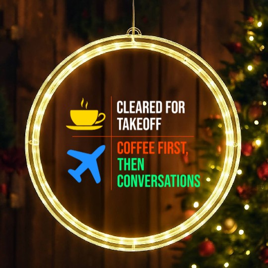 Air Traffic Controller Coffee ATC Aviation Humor LED Christmas Window Lights