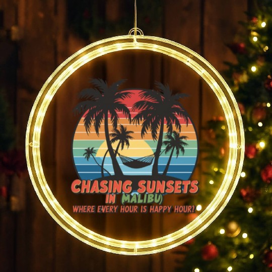 Chasing Sunsets in Malibu LED Christmas Window Lights