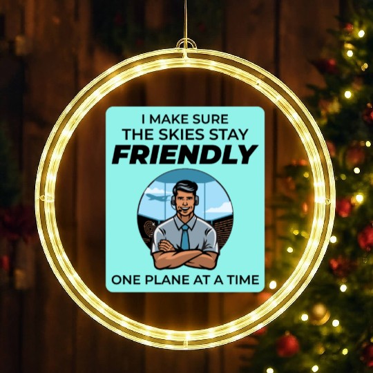 Air Traffic Controller ATC Aviation Humor Flight LED Christmas Window Lights