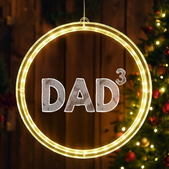 "Dad 3" LED Christmas Window Lights - Classic Father's Day Gift