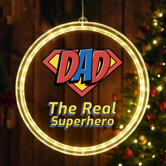 The real superhero : fathers day 2024 LED Christmas Window Lights