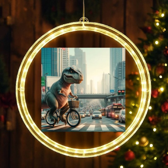Urban Dino Ride LED Christmas Window Lights