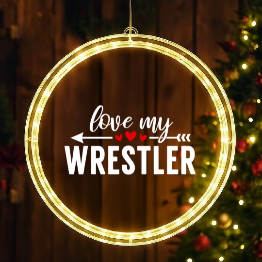 Wrestling Mom Love My Wrestler Womens Wrestling LED Christmas Window Lights