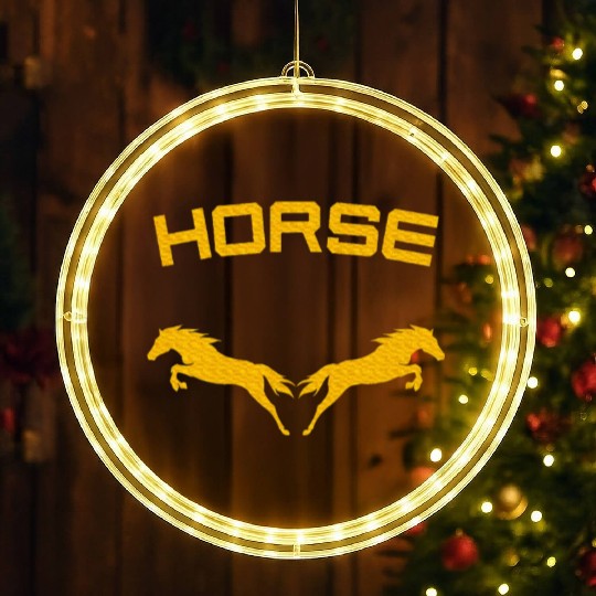 Horses Double Horse Riding Horsepower Lover T LED Christmas Window Lights
