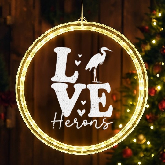 Love Heron Blue Heron Birds Lover Gifts LED Christmas Window Lights