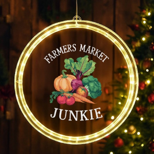 Farmers Market Farmer Agriculture Farming Food LED Christmas Window Lights