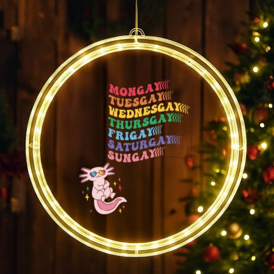 Cute Pride LGBTQ Axolotl - Dare to be Yourself LED Christmas Window Lights