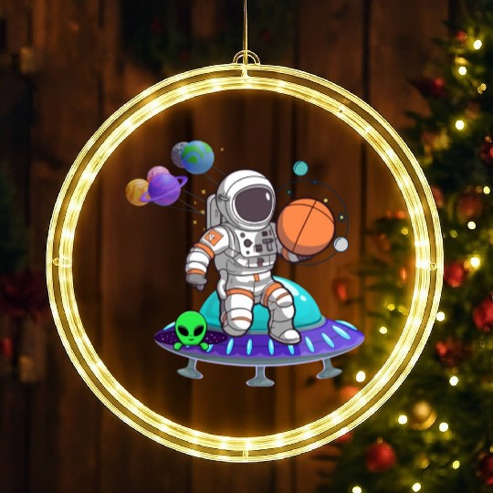 Young Astronauts: Exploring Planets in Space. LED Christmas Window Lights