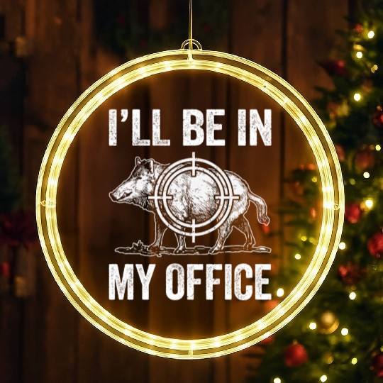 Boar Hunting Funny Wild Hog Hunter LED Christmas Window Lights