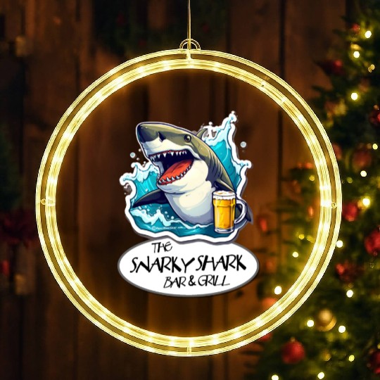 The Snarky Shark Bar & Grill LED Christmas Window Lights