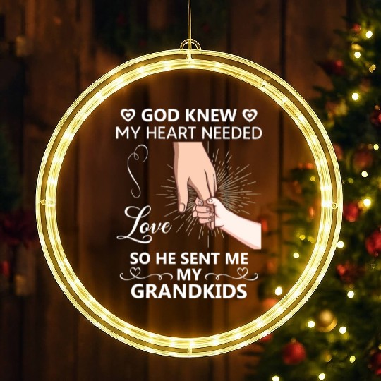 So he sent me my grandkids Funny fathers day gifts LED Christmas Window Lights