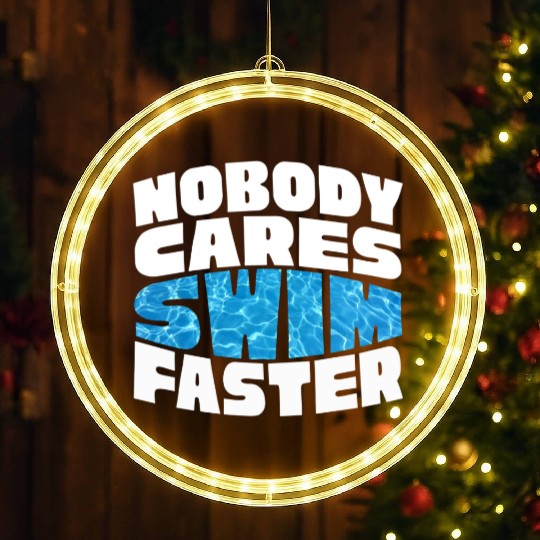 Water Texture Nobody Cares Swim Faster Summer LED Christmas Window Lights