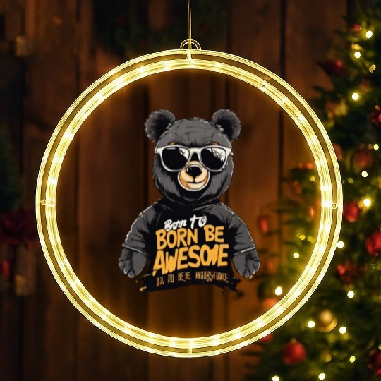 Groovy Bear: Totally Rad Dude LED Christmas Window Lights