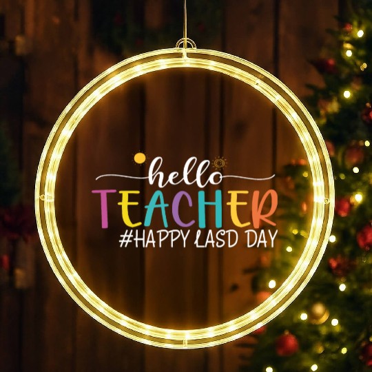 hello teacher Happy day preschool summer student LED Christmas Window Lights