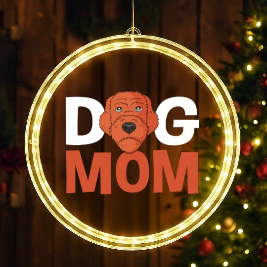 Mothers Day Dog Mom Wirehaired Pointing Griffon LED Christmas Window Lights
