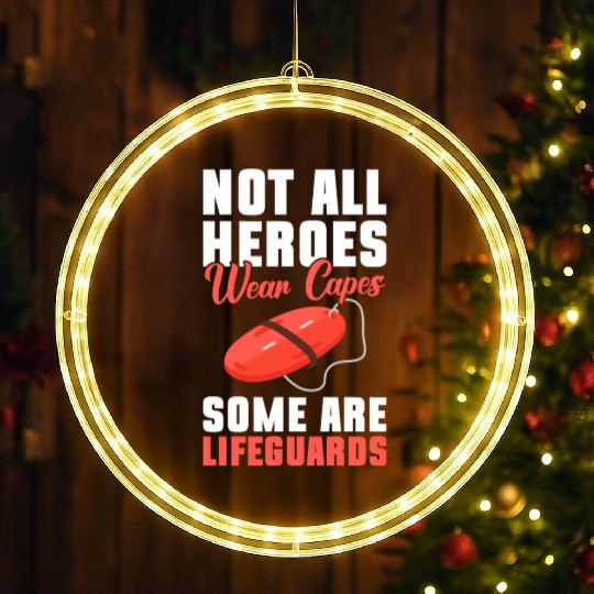 Lifeguard Lifebuoy Water Swimming Instructor LED Christmas Window Lights