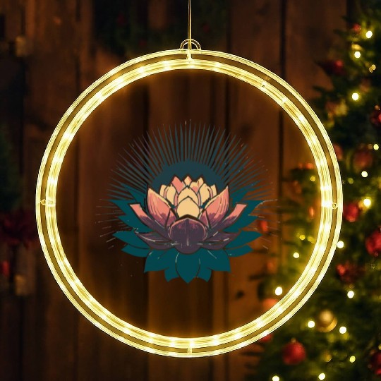 Radiant Lotus: Embrace Optimism and Happiness LED Christmas Window Lights
