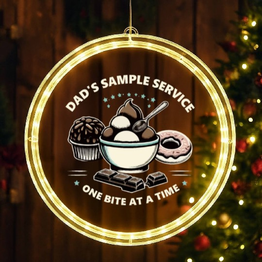 Dad's Sample Service One Bite at a Time LED Christmas Window Lights