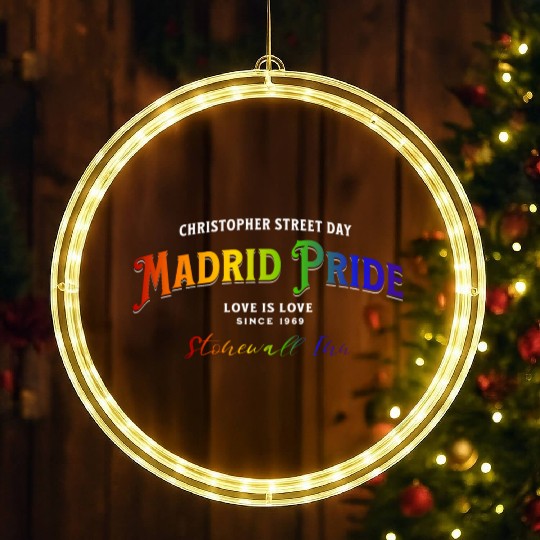 Madrid Gay Pride Colors Of Rainbow LGBTQ+ LED Christmas Window Lights