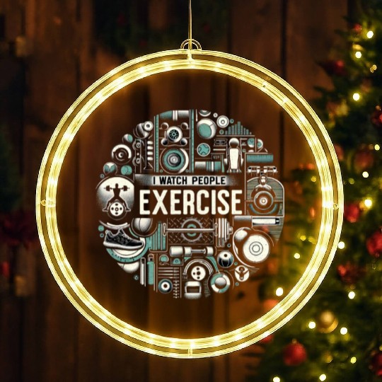 I Watch People Exercise 5 LED Christmas Window Lights