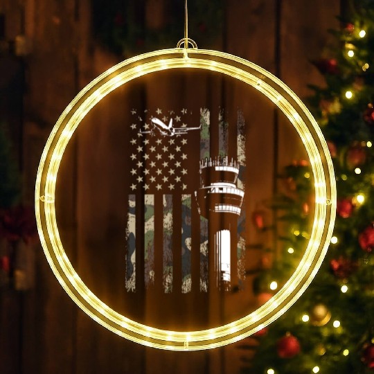 American Flag US, air traffic controller LED Christmas Window Lights