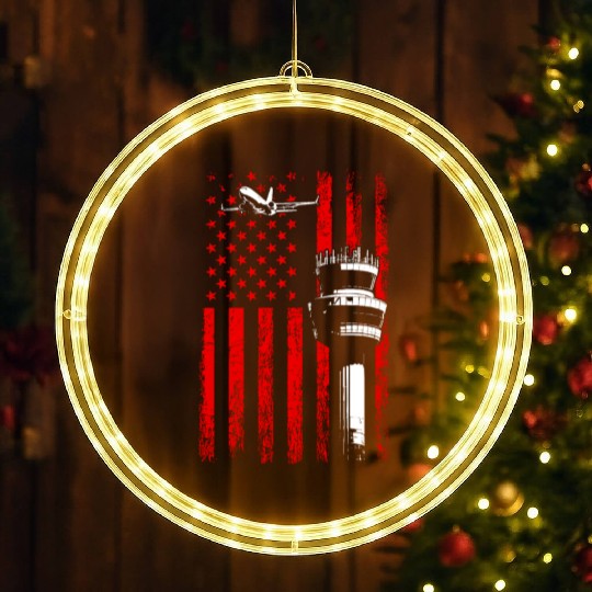 American Flag US, air traffic controller LED Christmas Window Lights