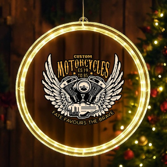 Motorcyclists chopper clothing Premium LED Christmas Window Lights