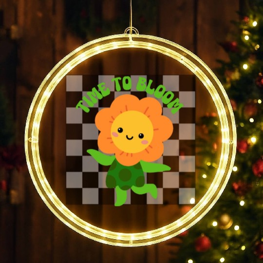 Time to Bloom: Floral Print Design LED Christmas Window Lights