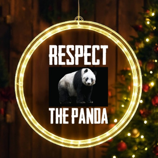 Respect The Panda Photo Animal Lover Cute Panda LED Christmas Window Lights