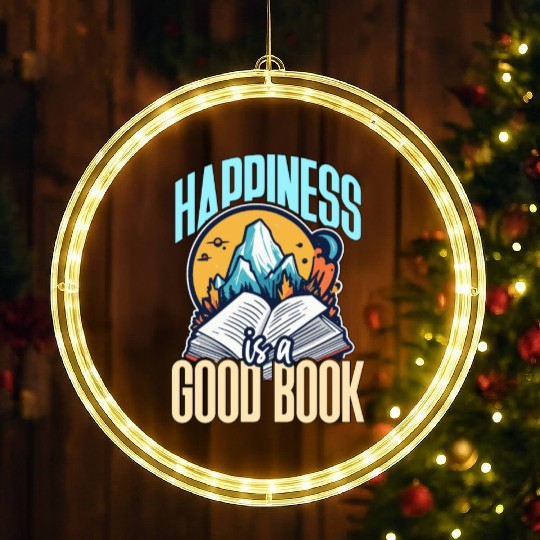 Literature Teacher Happiness Is A Good Book Reader LED Christmas Window Lights