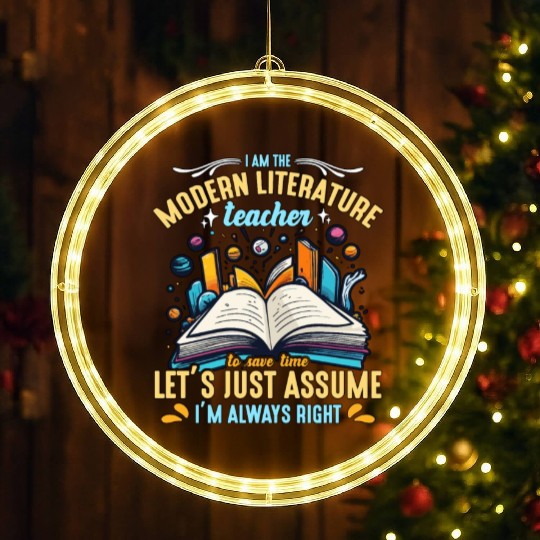Literature Teacher I Am The Modern Educator Reader LED Christmas Window Lights