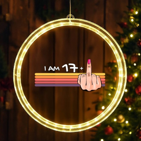 I Am 17 + 1 Middle Finger LED Christmas Window Lights I Am 17 Plus,