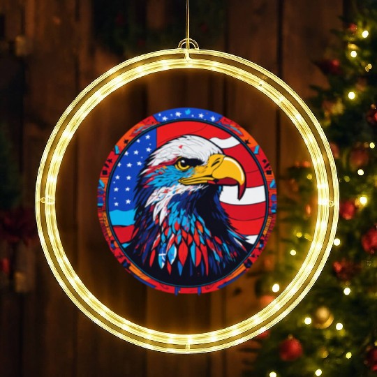 Patriotic Eagle Emblem for Apparel LED Christmas Window Lights