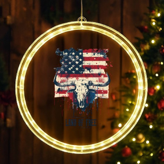 Land of the free because of the brave , 4 July LED Christmas Window Lights