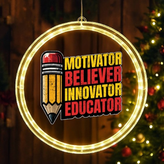 Literature Teacher Motivator Believer Bookworm LED Christmas Window Lights