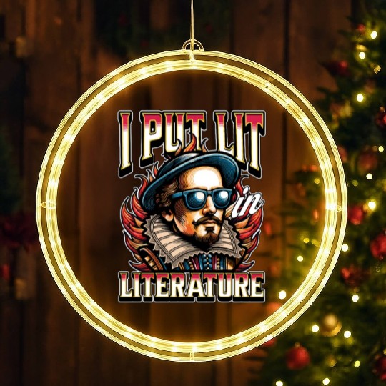 Literature Teacher I Put Lit In Literature Bookish LED Christmas Window Lights