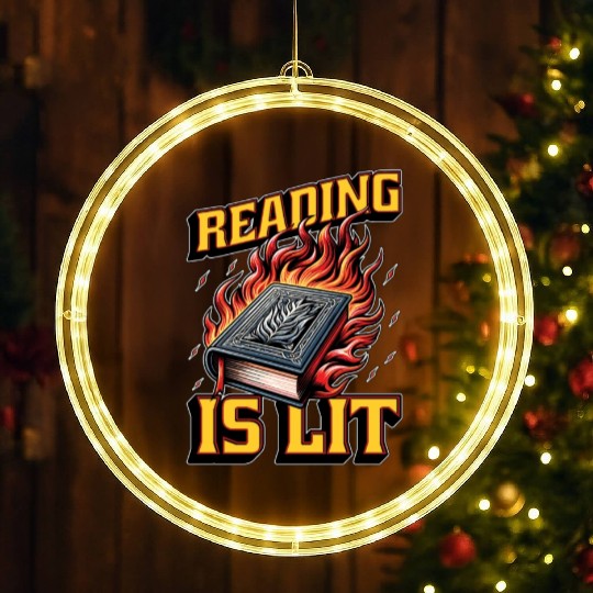 Literature Teacher Reading Is Lit Educator Bookish LED Christmas Window Lights
